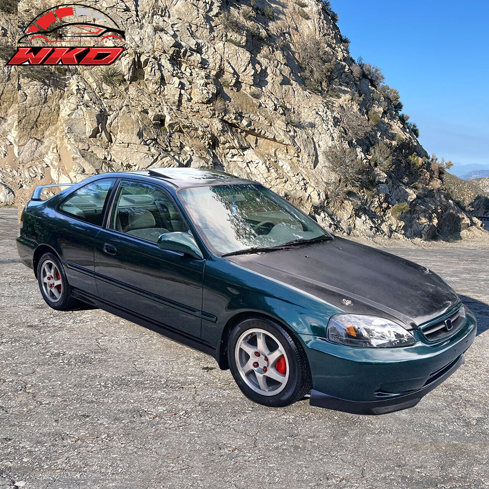 Fits 99-00 Honda Civic EK TR Style Front Bumper Lip Spoiler Painted Black PP