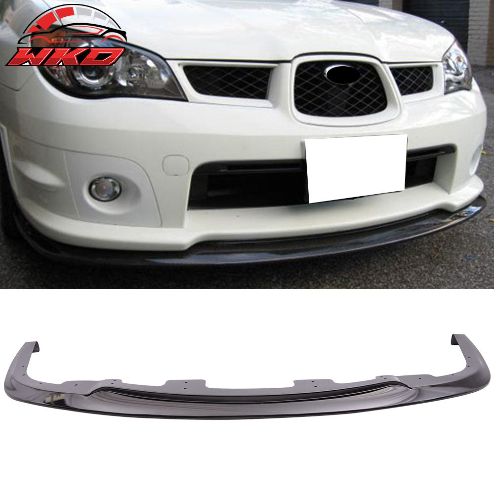 Fits 06-07 Impreza WRX STI Front Bumper Lip Painted Gloss Black Lower Spoiler