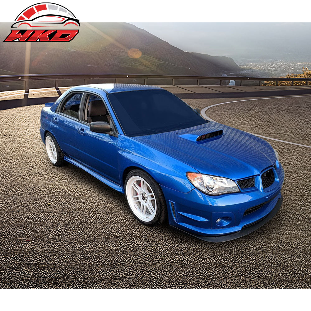 Fits 06-07 Impreza WRX STI Front Bumper Lip Painted Gloss Black Lower Spoiler