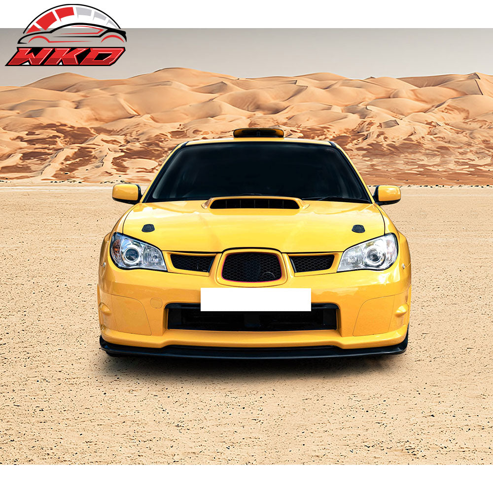 Fits 06-07 Impreza WRX STI Front Bumper Lip Painted Gloss Black Lower Spoiler