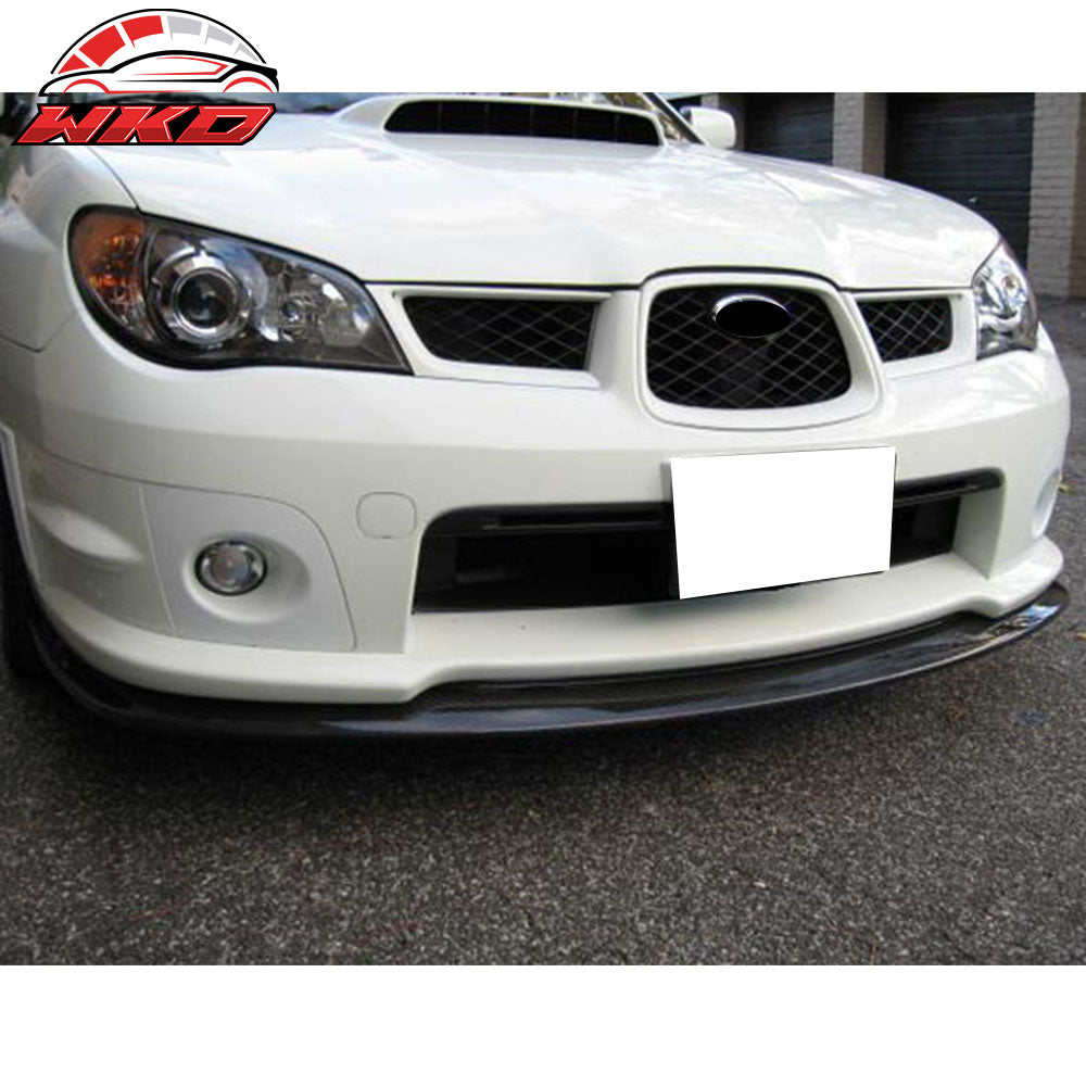 Fits 06-07 Impreza WRX STI Front Bumper Lip Painted Gloss Black Lower Spoiler