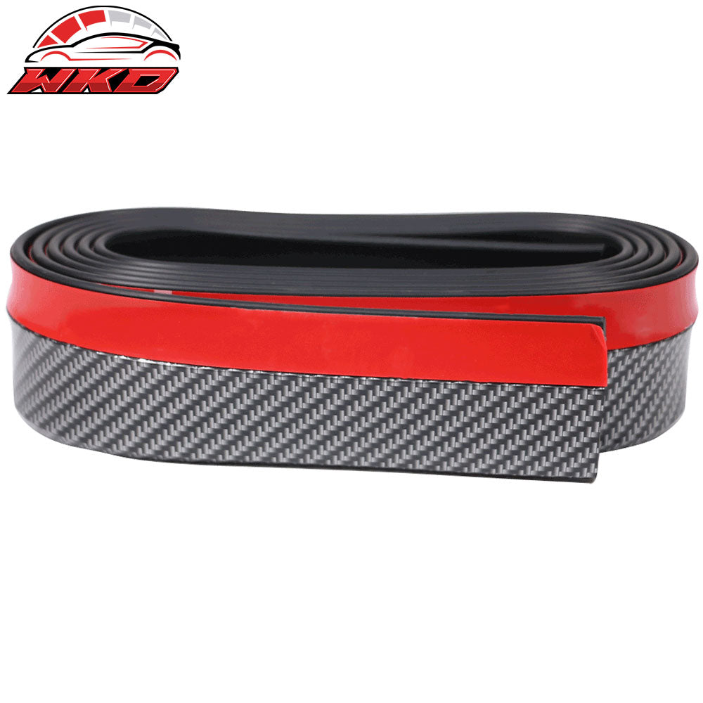 Universal Fitment Carbon Fiber Print Adhesive Strips Front bumper Lip 98 Inch