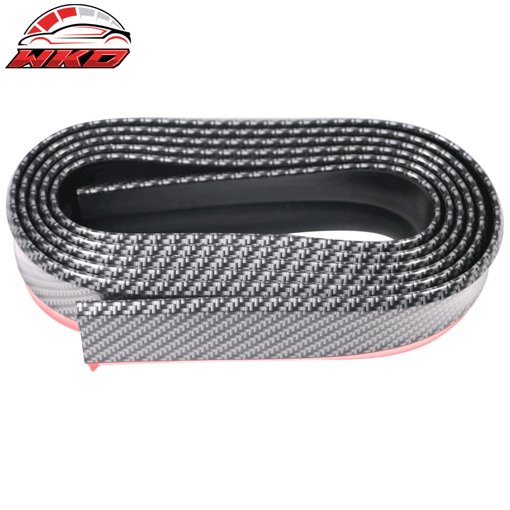 Universal Fitment Carbon Fiber Print Adhesive Strips Front bumper Lip 98 Inch