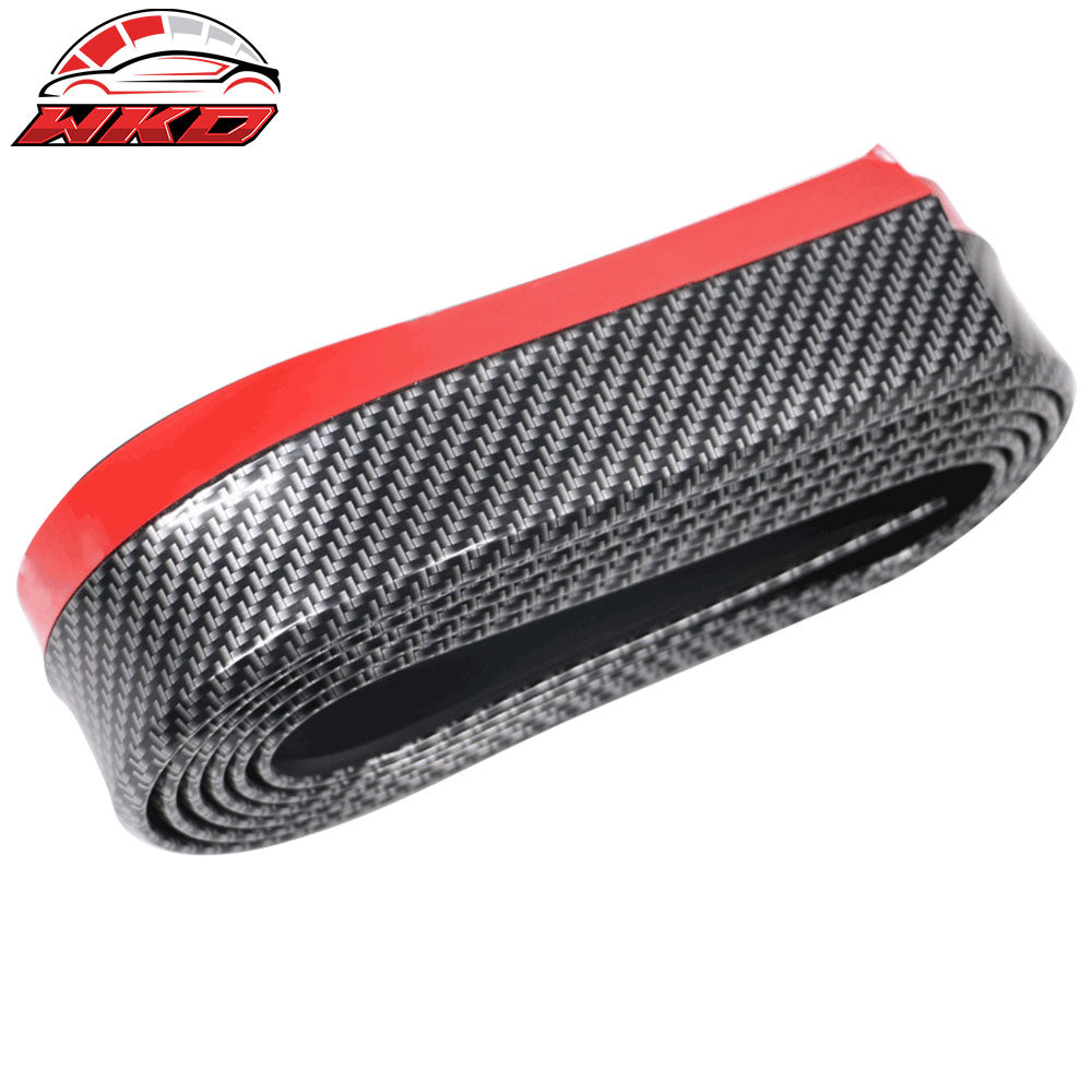 Universal Fitment Carbon Fiber Print Adhesive Strips Front bumper Lip 98 Inch