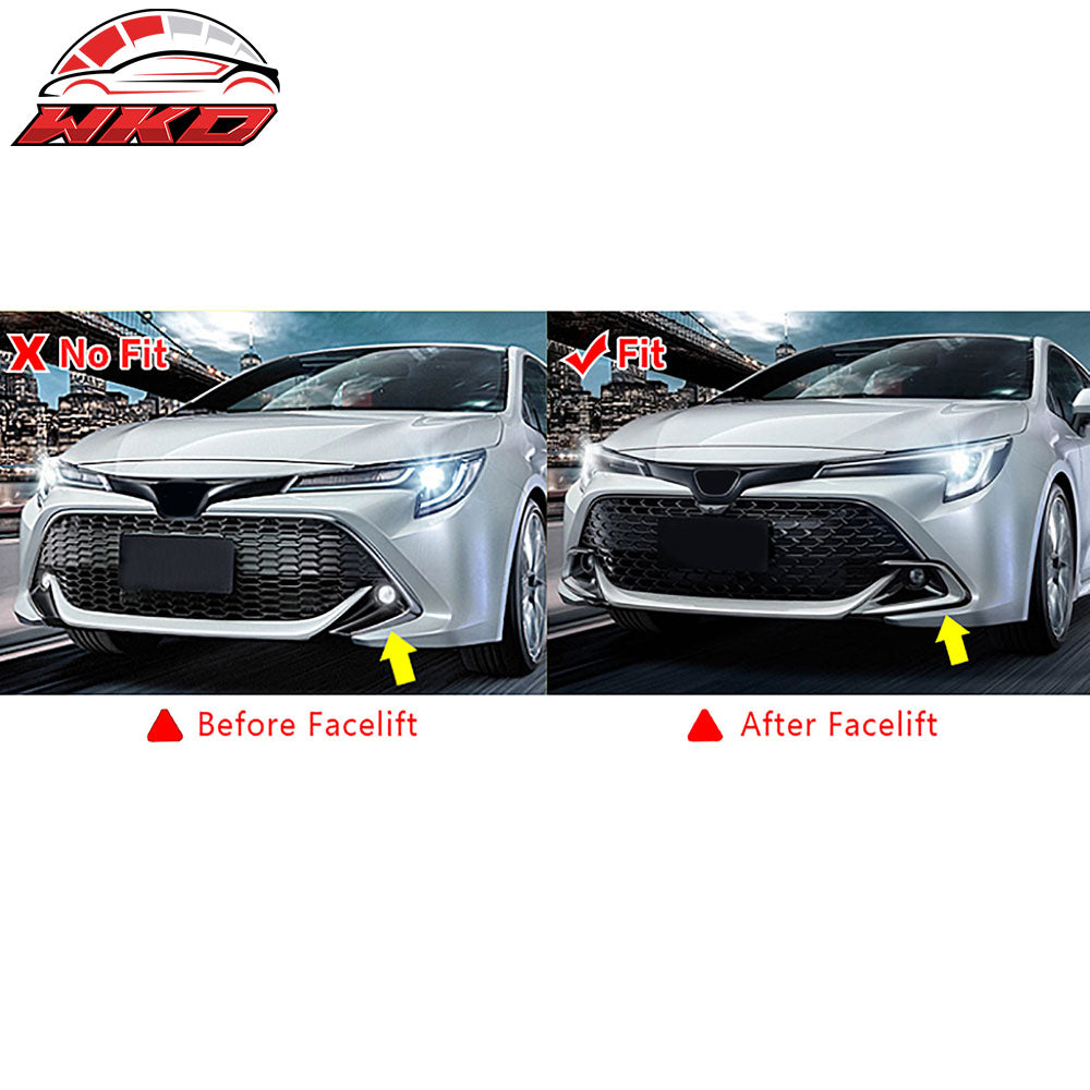 Fits 22-25 Toyota Corolla Auris E210 Hatchback 3PCS Front Bumper Lip Gloss Black