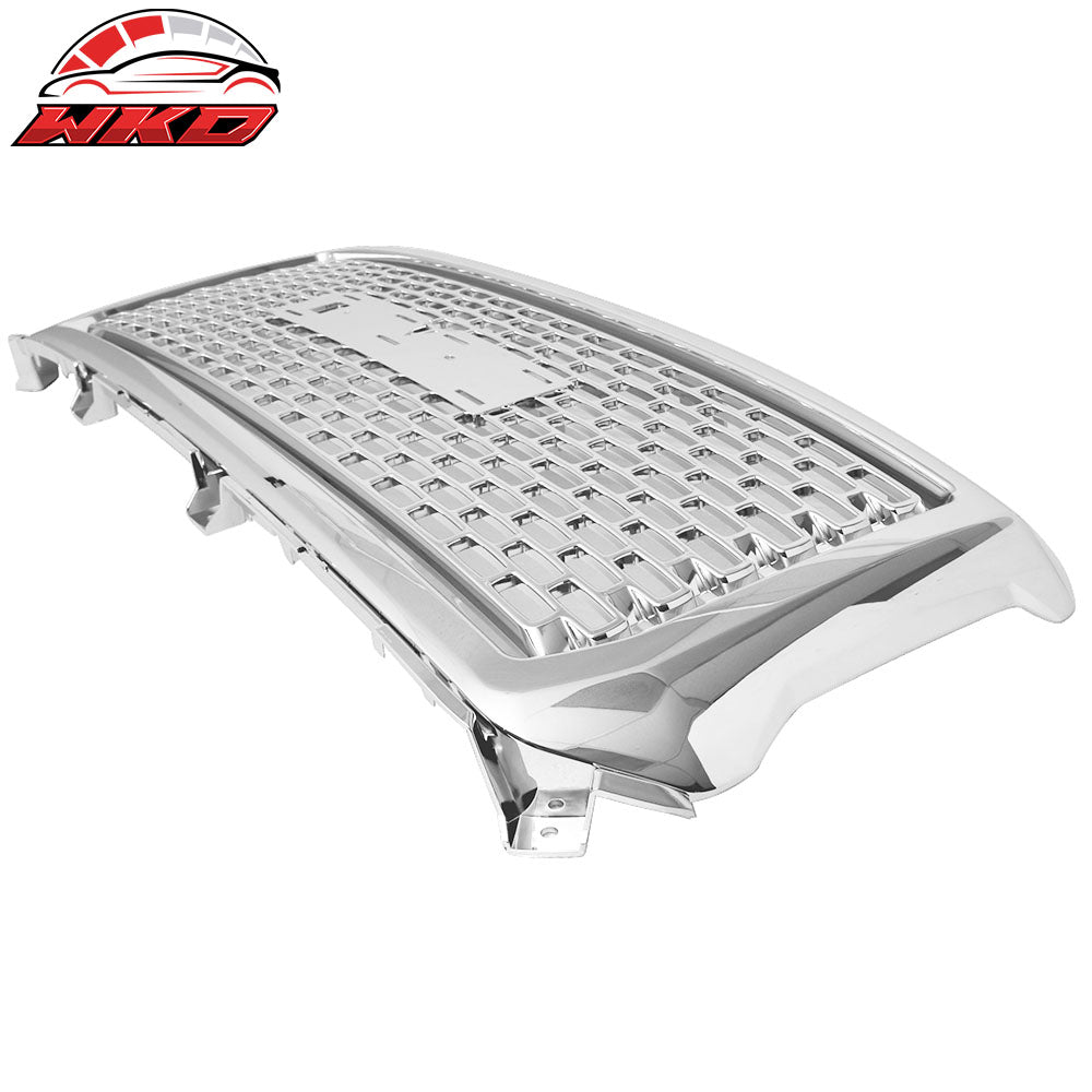 Fits 14-15 GMC Sierra 1500 Vertical Style Chrome Front Bumper Mesh Grille ABS