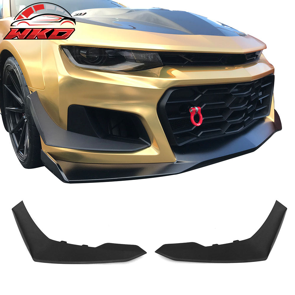 Fits 16-24 Chevrolet Camaro 1LE Style 2PCS Front Bumper Side Splitter Canards PP
