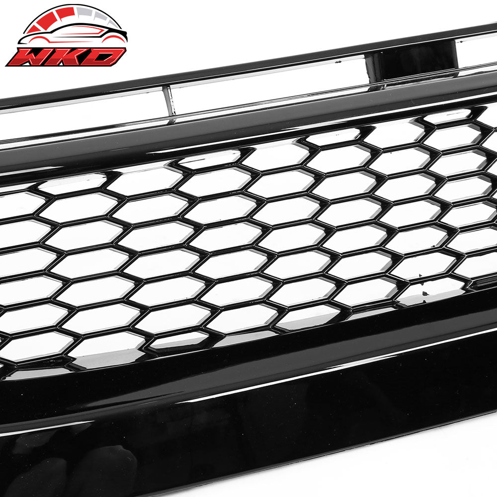 Fits 19-21 Honda Civic Sedan Honeycomb Gloss Black Front Bumper Upper Grille ABS