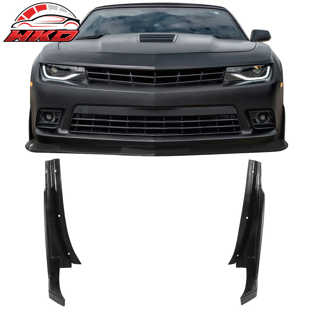 Fits 14-15 Chevrolet Camaro SS Front Bumper Winglets 1LE Style PU Side Spoiler
