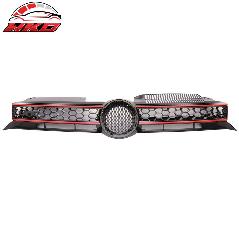 2010-14 Golf MK6 Mesh GTI Style Black Red Front Grille Logo Base - ABS | Wholesale