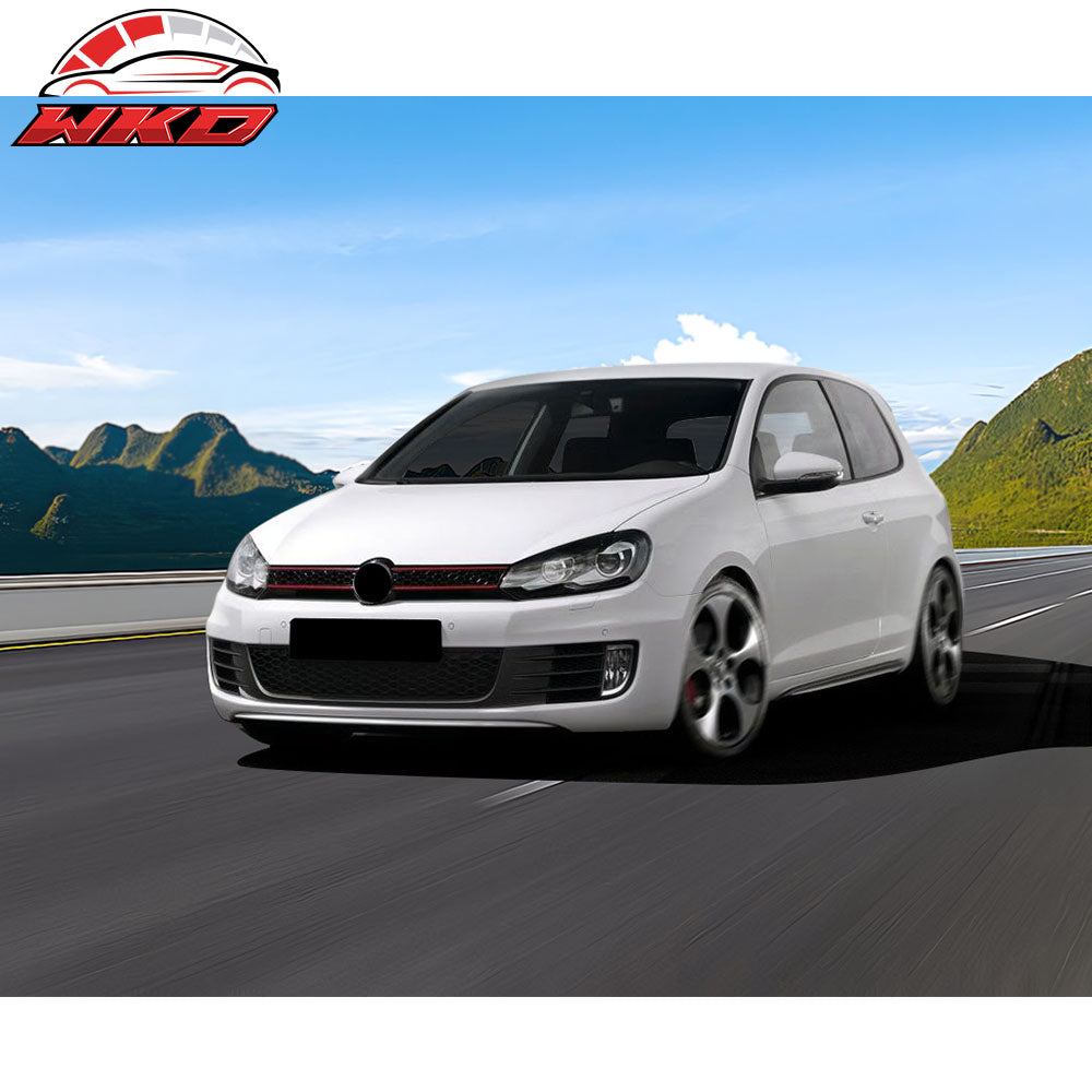 Fits 10-14 Golf MK6 Mesh GTI Style Black Red Front Grille Logo Base - ABS