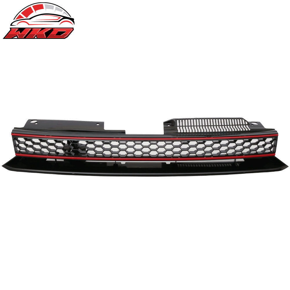 2010-14 VW Golf 6 MK6 GTI Style Front Bumper Upper Grille Black W/Red Trim | Wholesale