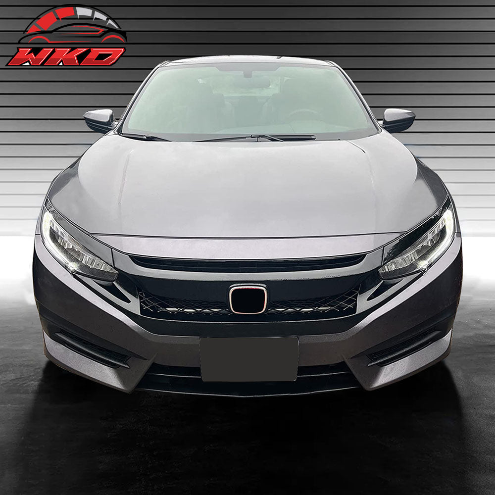 Fit 16-21 Honda Civic 10th Gen FK8 Type R T-R Style Front Grille ABS Gloss Black