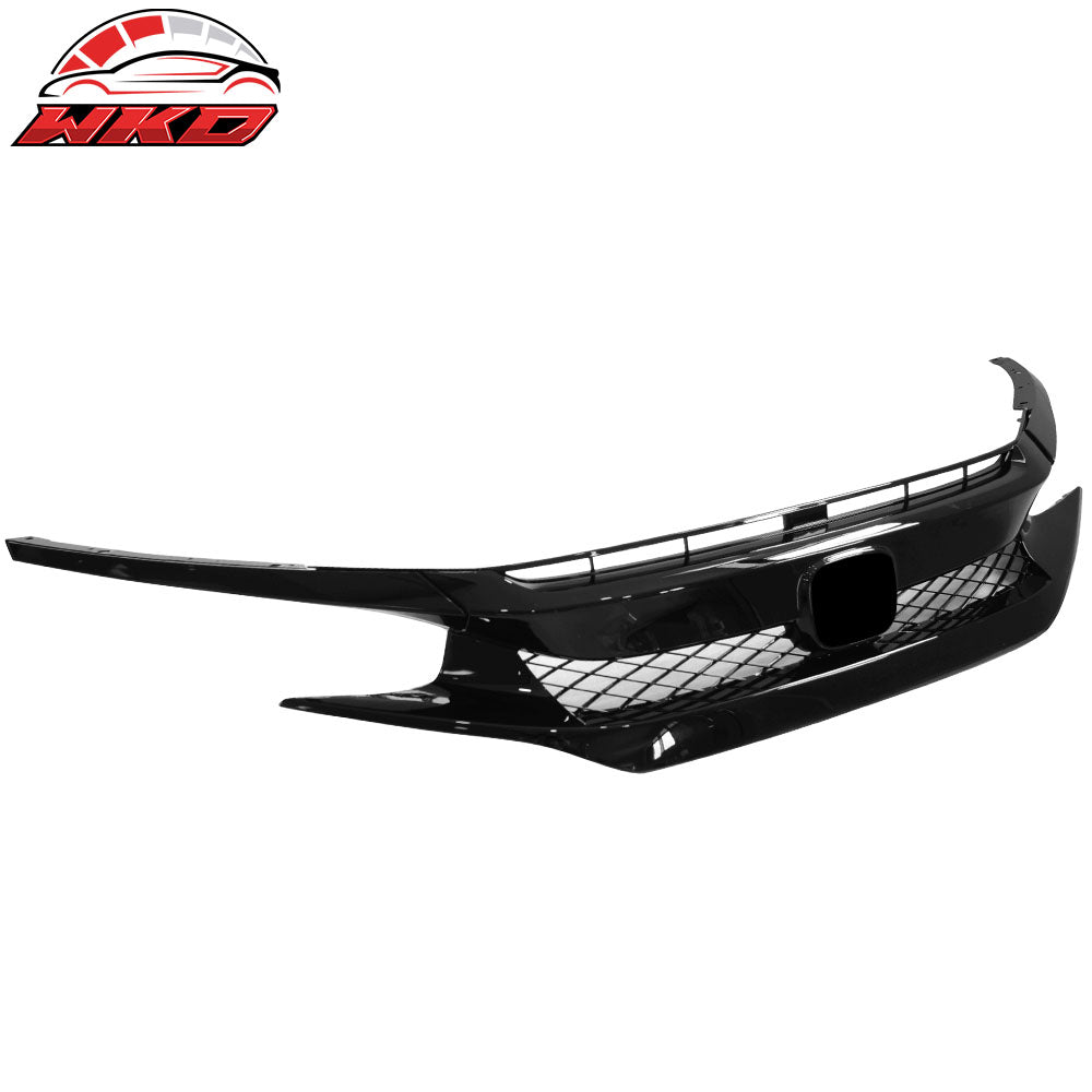 Fit 16-21 Honda Civic 10th Gen FK8 Type R T-R Style Front Grille ABS Gloss Black