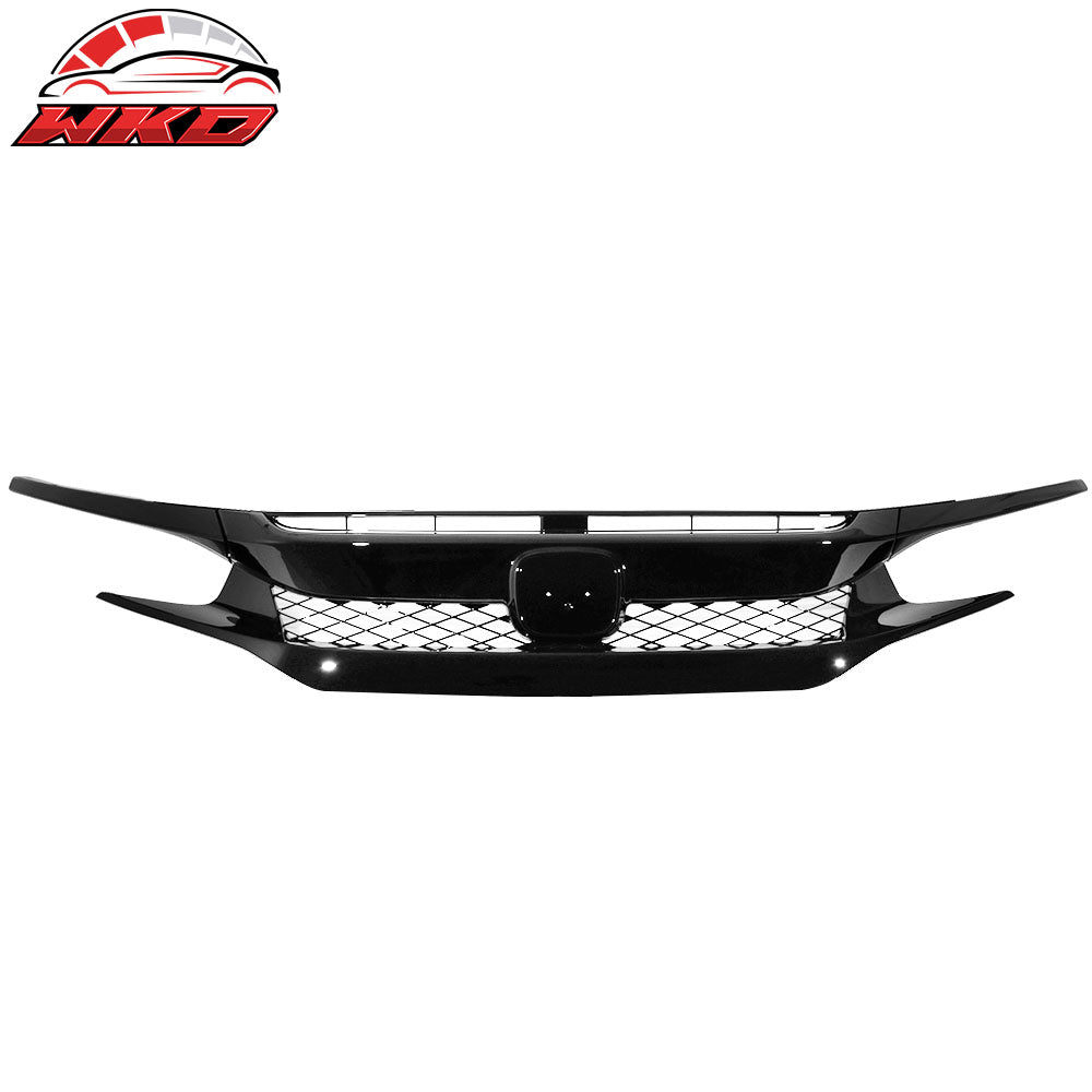 Fit 16-21 Honda Civic 10th Gen FK8 Type R T-R Style Front Grille ABS Gloss Black