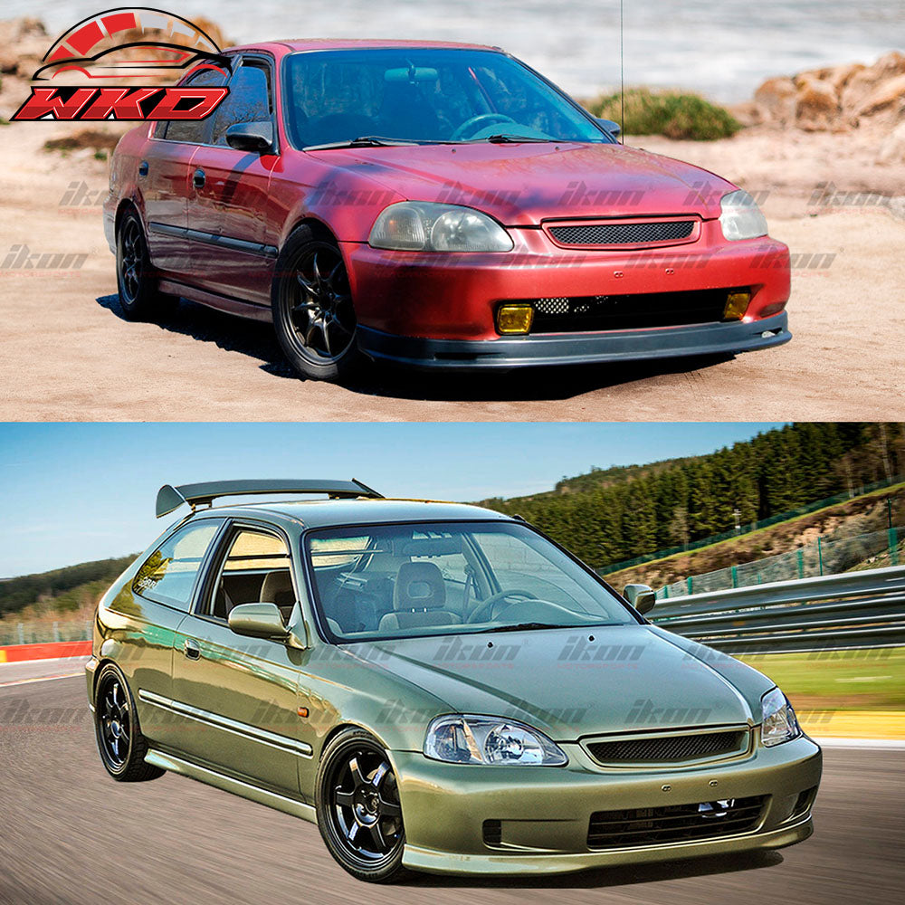 For 96-98 Honda Civic EJ EK Type R Front Hood Grille Mesh Upper Grill Black ABS