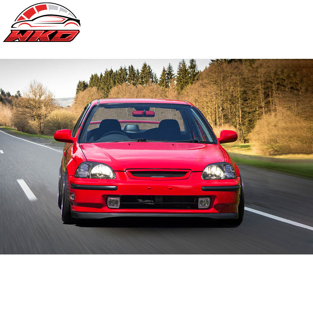 For 96-98 Honda Civic EJ EK Type R Front Hood Grille Mesh Upper Grill Black ABS