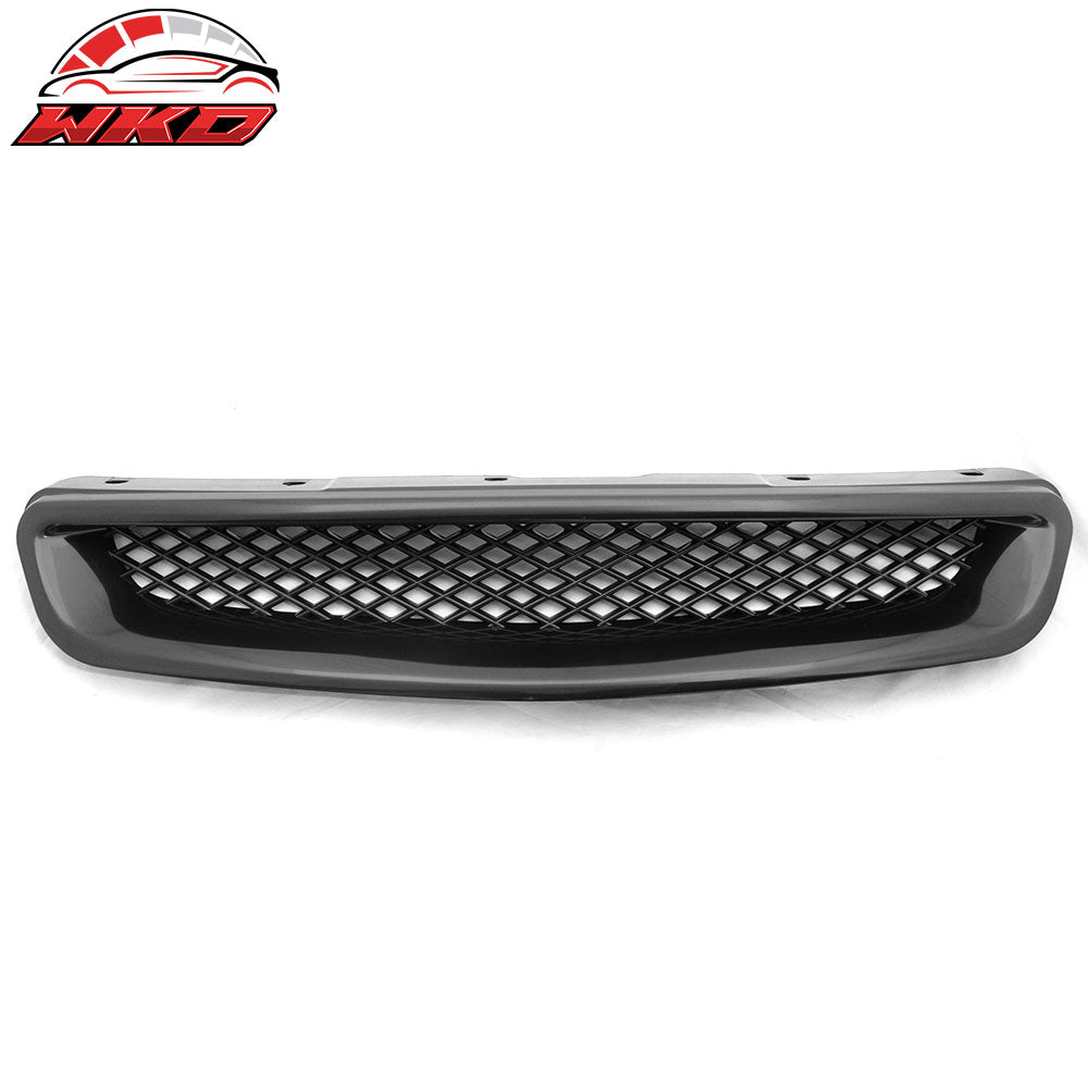 For 96-98 Honda Civic EJ EK Type R Front Hood Grille Mesh Upper Grill Black ABS