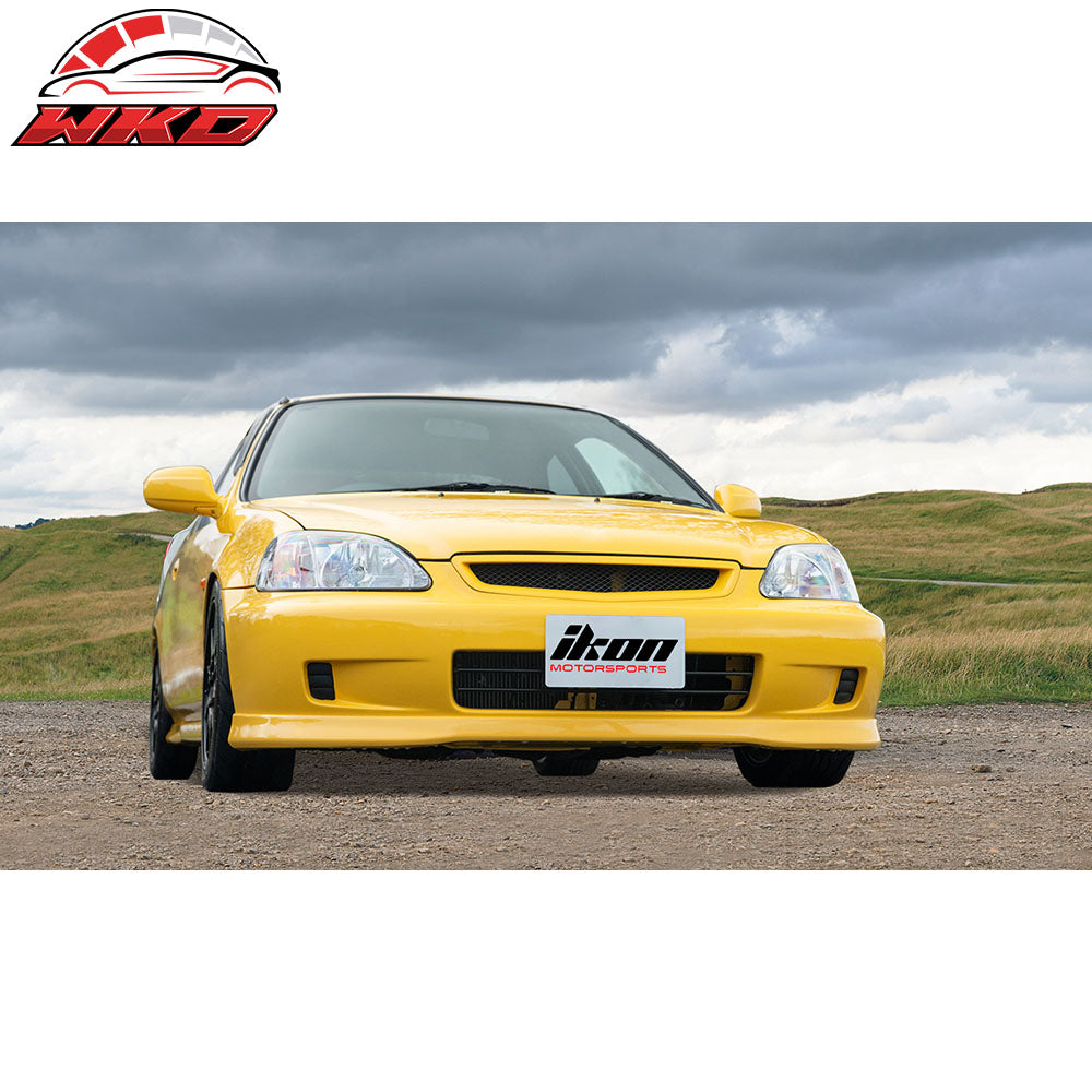 Fits 99-00 Honda Civic EK Type-R Style Front Bumper Hood Mesh Grille Grill ABS