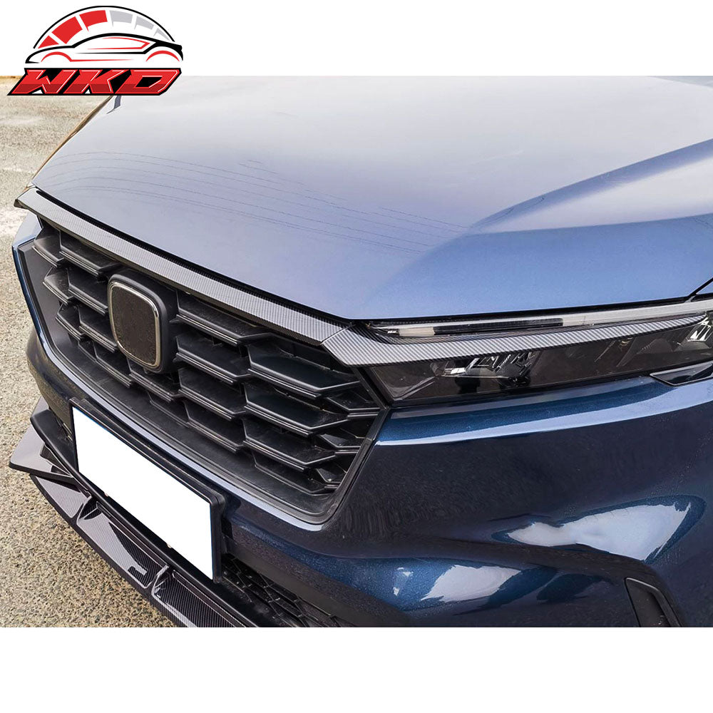 Fits 23-26 Honda CR-V 4-Door OE Front Grille Cover Trim ABS - Carbon Fiber Print