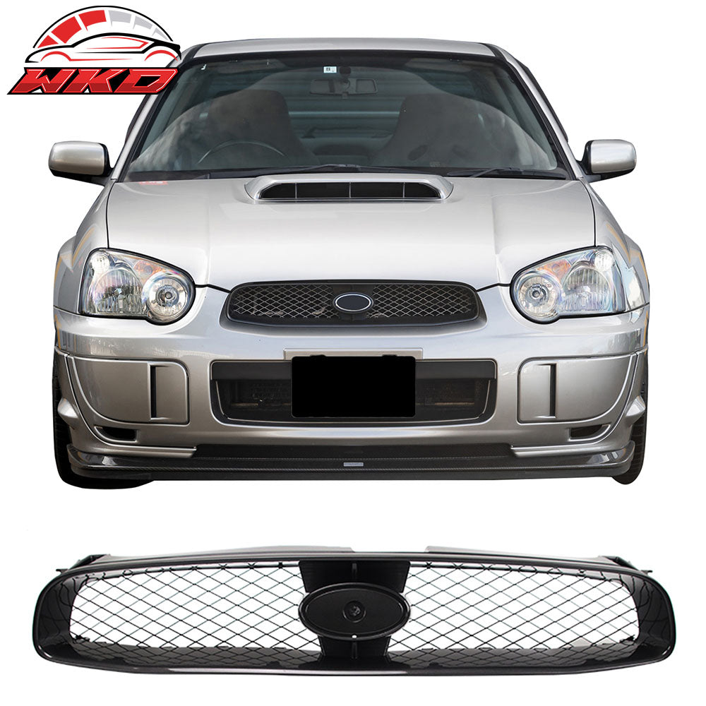 Wholesale 04-05 Subaru Impreza 4DR STI Style Front Bumper Upper Grille Gloss Black ABS
