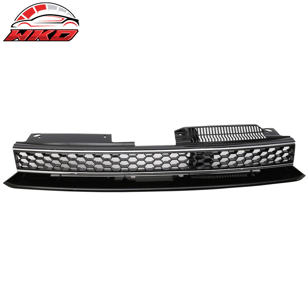 10-14 VW Golf 6 MK6 GTI Style Front High Bar Black Chrome Trim Grille - ABS | Wholesale