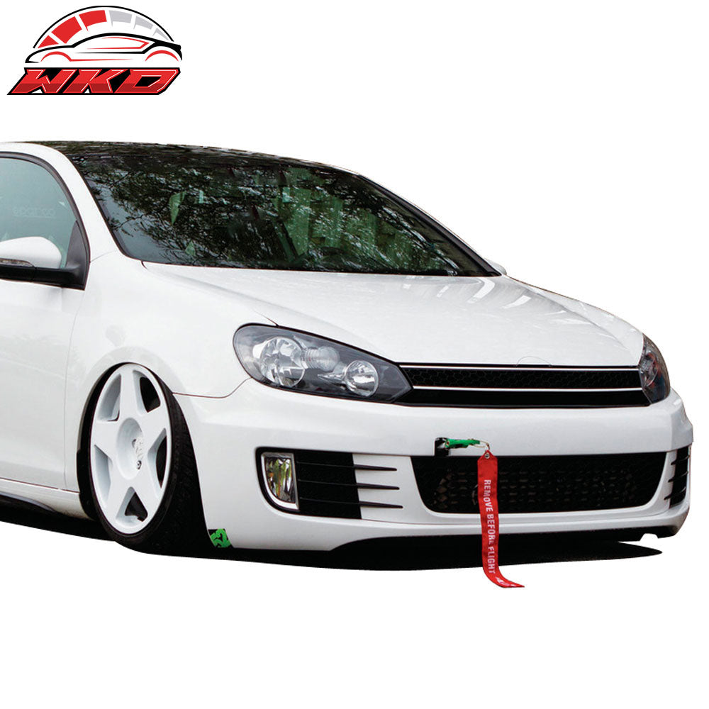 Fits 10-14 VW Golf 6 MK6 GTI Style Front High Bar Black Chrome Trim Grille - ABS