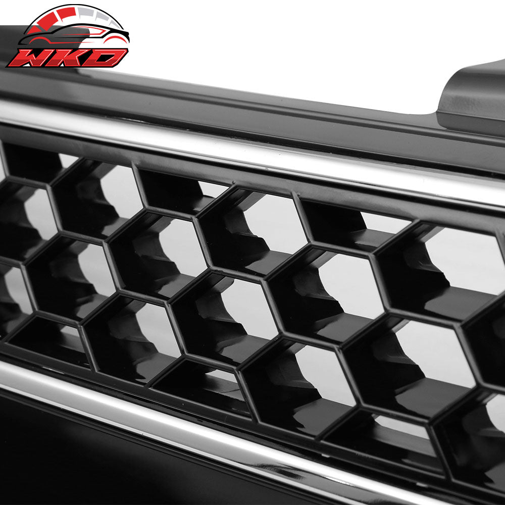 Fits 10-14 VW Golf 6 MK6 GTI Style Front High Bar Black Chrome Trim Grille - ABS