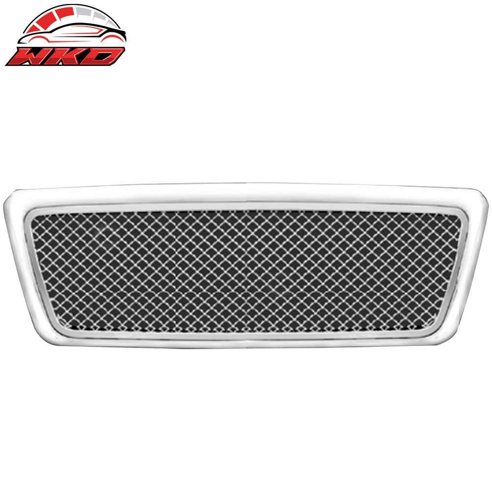 04-08 Ford F-150 Mesh Style Chrome ABS Front Insert Upper Mesh Grille Cover | Wholesale