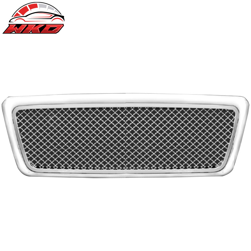 04-08 Ford F-150 Mesh Style Chrome ABS Front Insert Upper Mesh Grille Cover | Wholesale