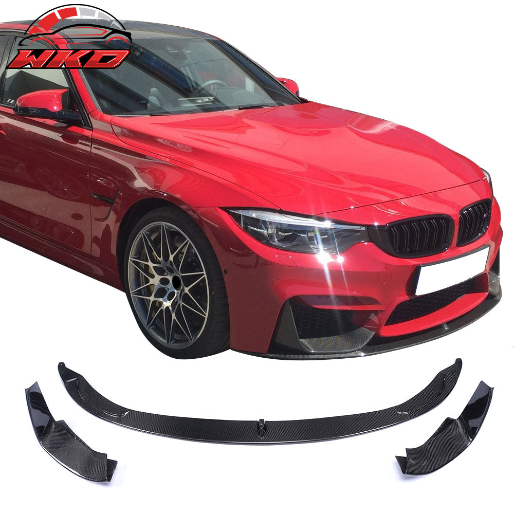 Fits 15-20 BMW F80 F82 F83 M3 M4 MP Style 3PCS Front Bumper Lip Carbon Carbon CF