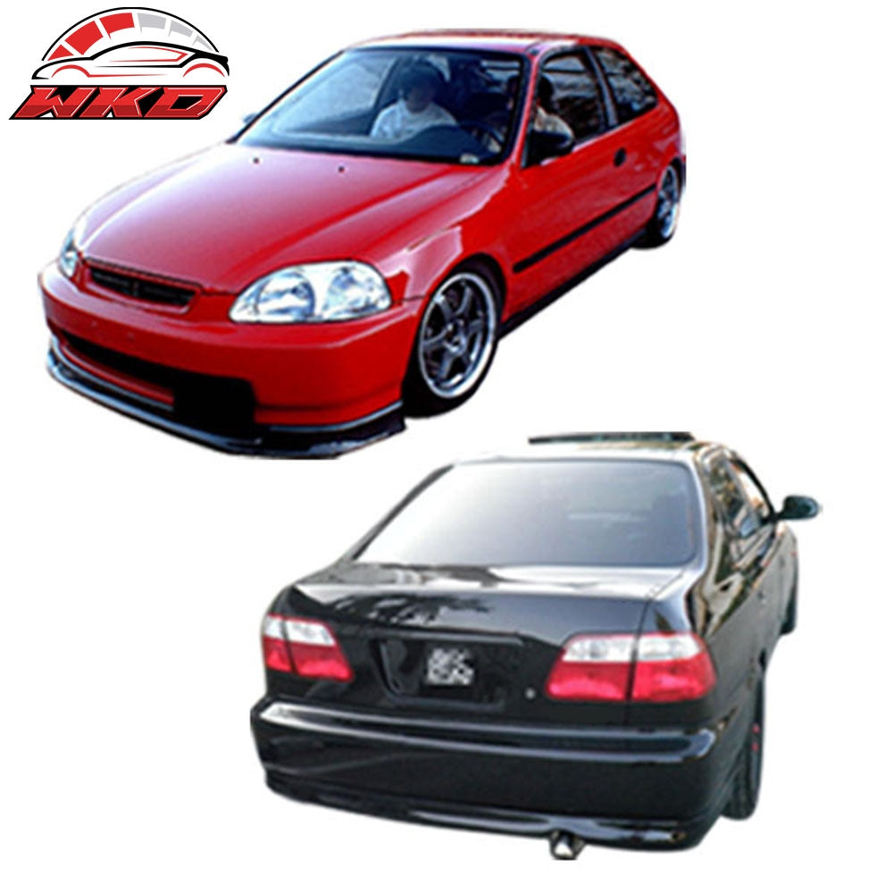 1996-98 Honda Civic 2Dr/4Dr Mugen Style Front Bumper Lip + Rear Bumper Lip PP | Wholesale