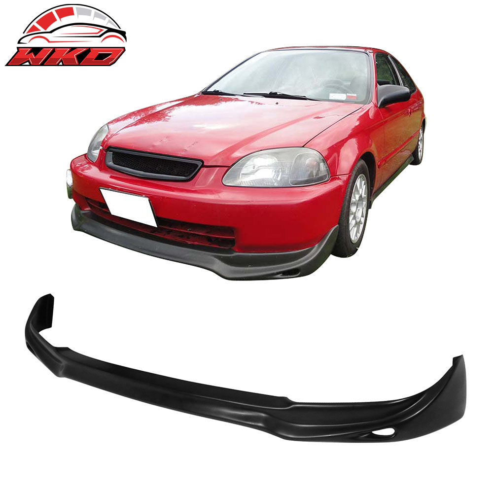 Fits 96-98 Honda Civic EK JDM JUN Style Front Bumper Lip + Rear Bumper Lip PU
