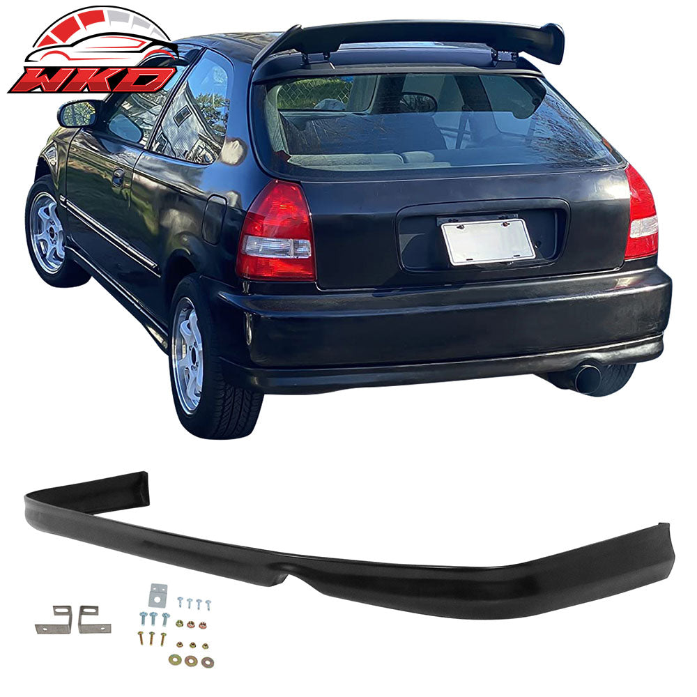 Fits 96-98 Honda Civic Mugen Style Front + Rear Bumper Lip + TR Front Hood Grill