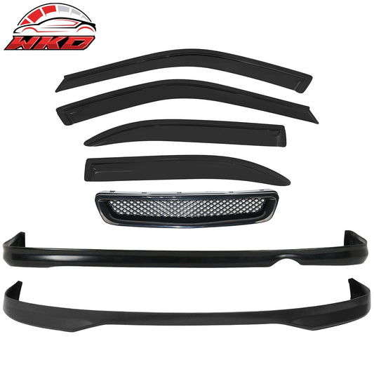 1996-98 Honda Civic Front Bumper Lip + Rear Diffuser + Grille + Window Visors | Wholesale
