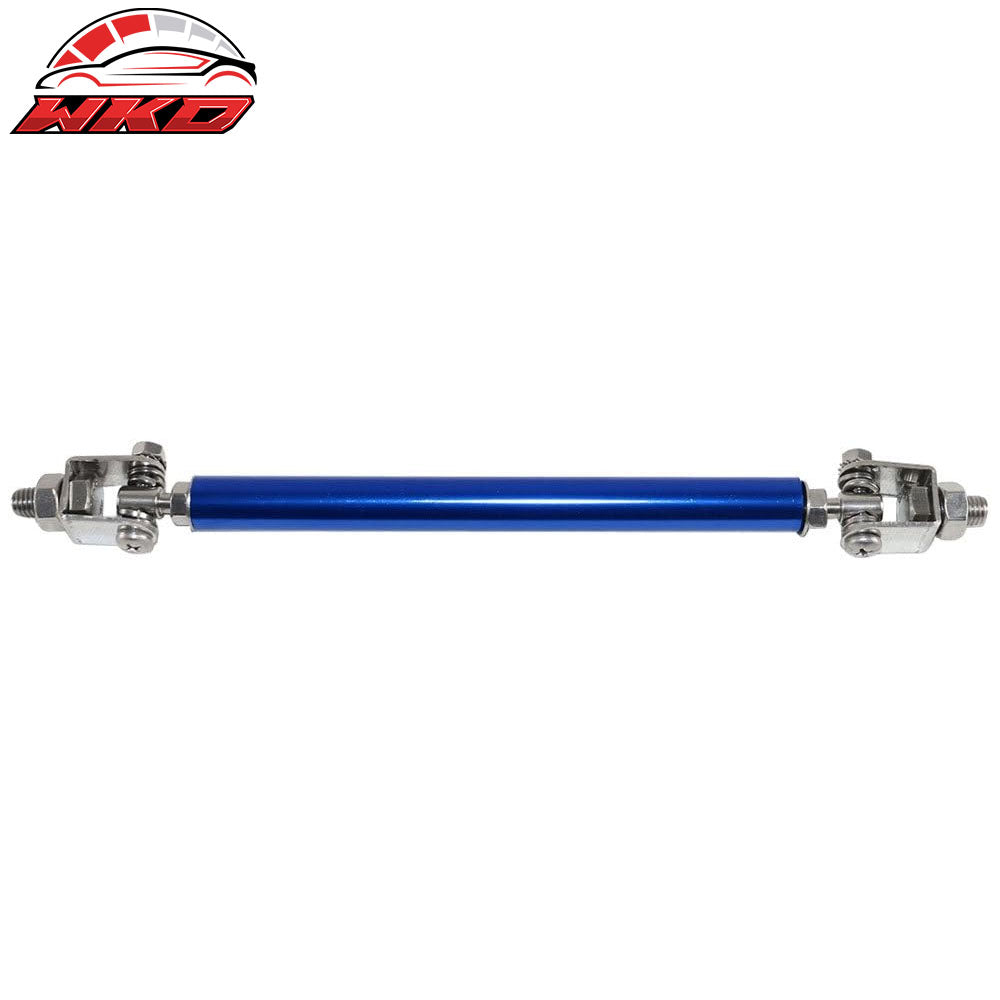 Blue Adjustable Front Bumper Lip Spoiler Splitter Strut Rods Support 8-10.6 Inch