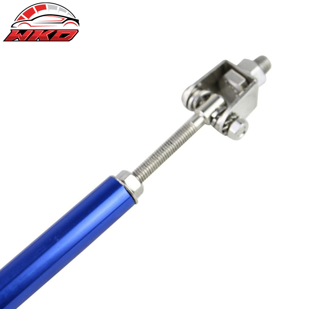 Blue Adjustable Front Bumper Lip Spoiler Splitter Strut Rods Support 8-10.6 Inch