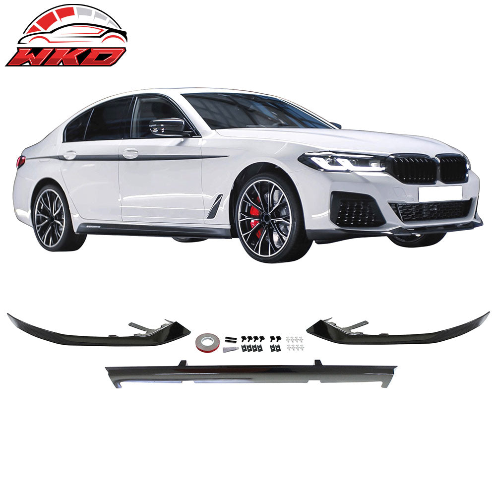 Fits 21-23 BMW G30 G31 LCI 5-Series Front Bumper Lip Spoiler Chin Unpainted 3PCS