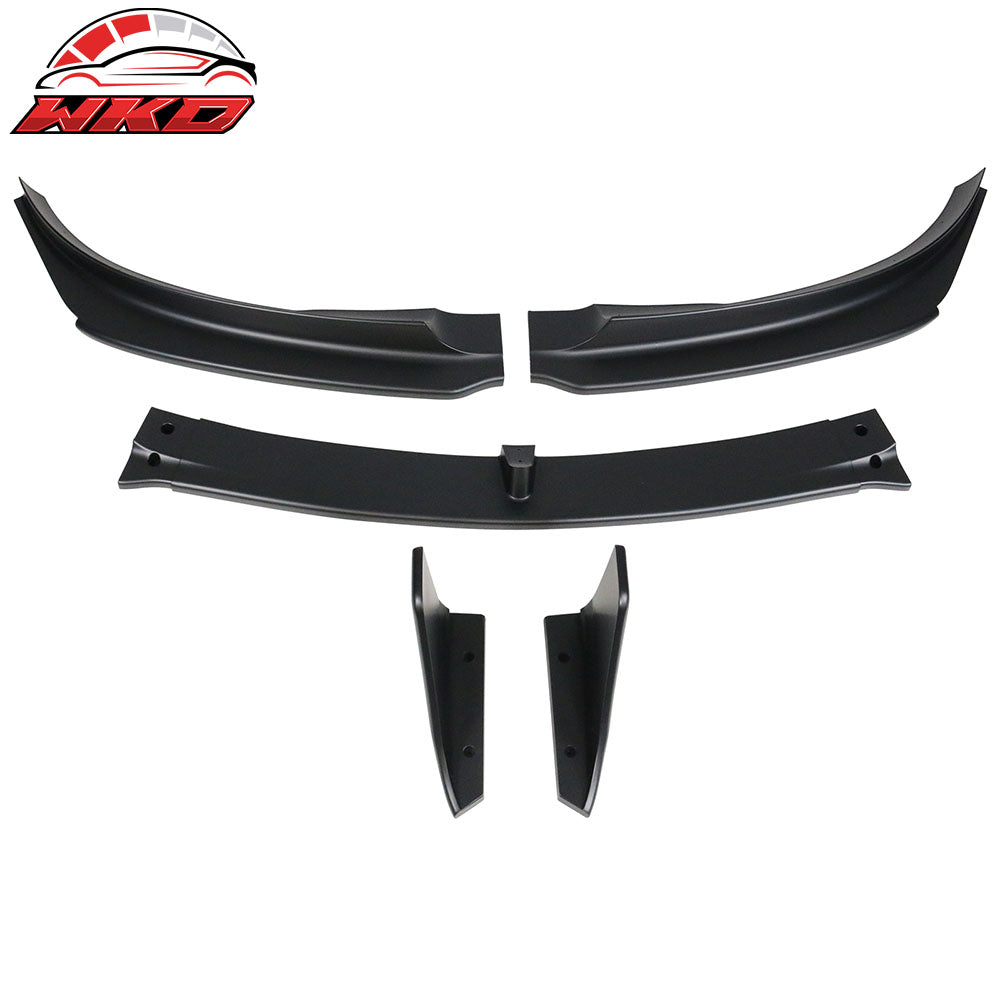 Fits 17-23 Tesla Model 3 V Style Matte Black Front Bumper Lip Spoiler Kit PP 5PC