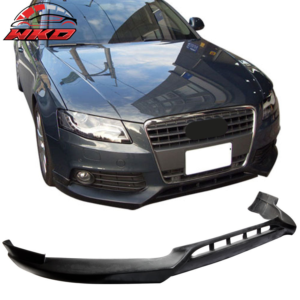 Fits 09-12 Audi A4 B8 Euro-R Style Front Bumper Lip Spoiler Splitter Unpainted