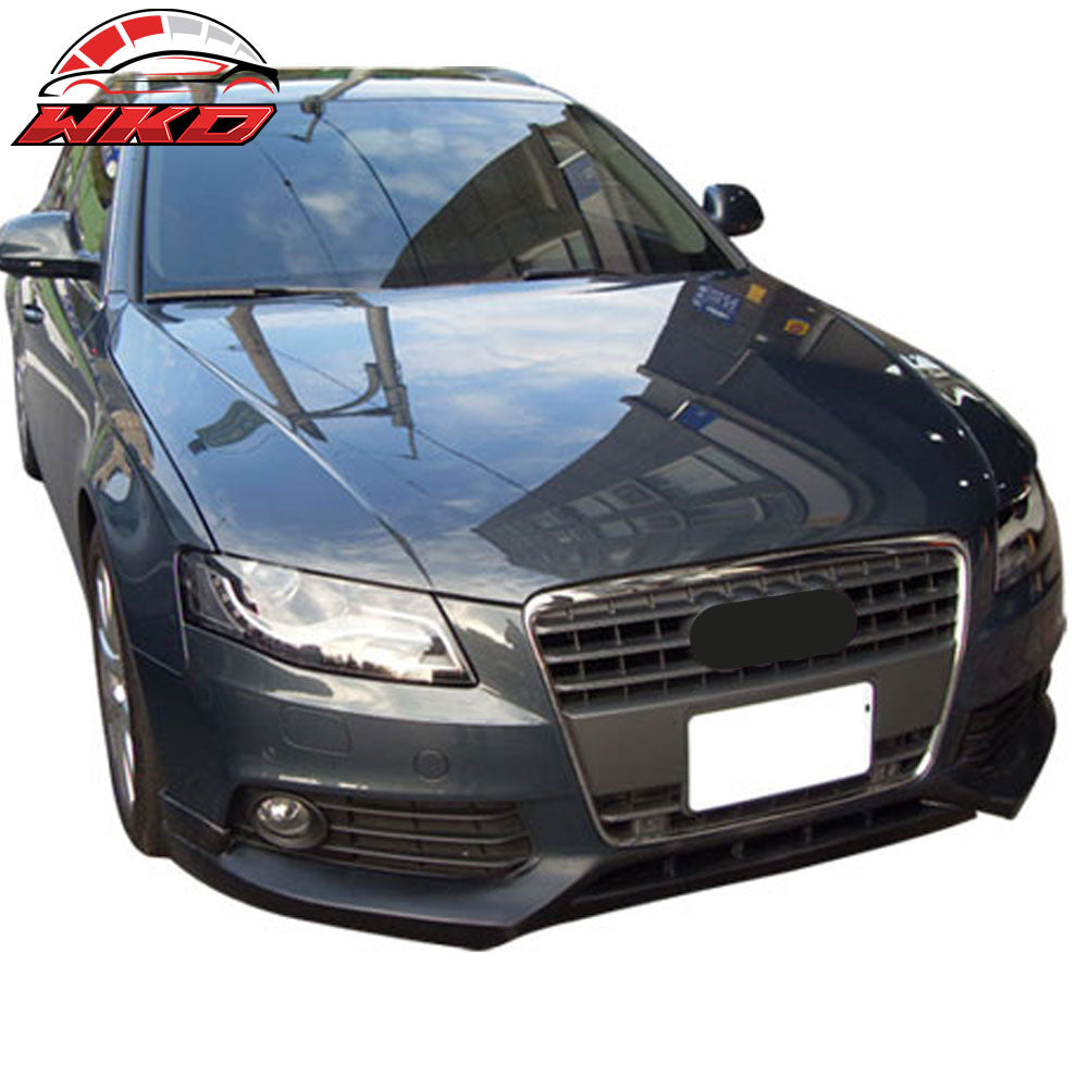 Fits 09-12 Audi A4 B8 Euro-R Style Front Bumper Lip Spoiler Splitter Unpainted