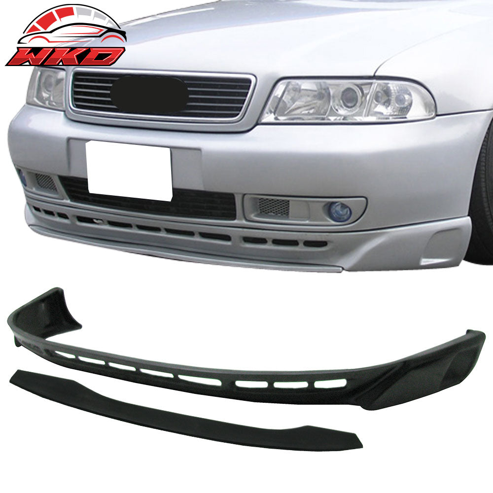 Fits 96-01 Audi A4 Quattro B5 A Style Front Bumper Lip Spoiler Unpainted PU