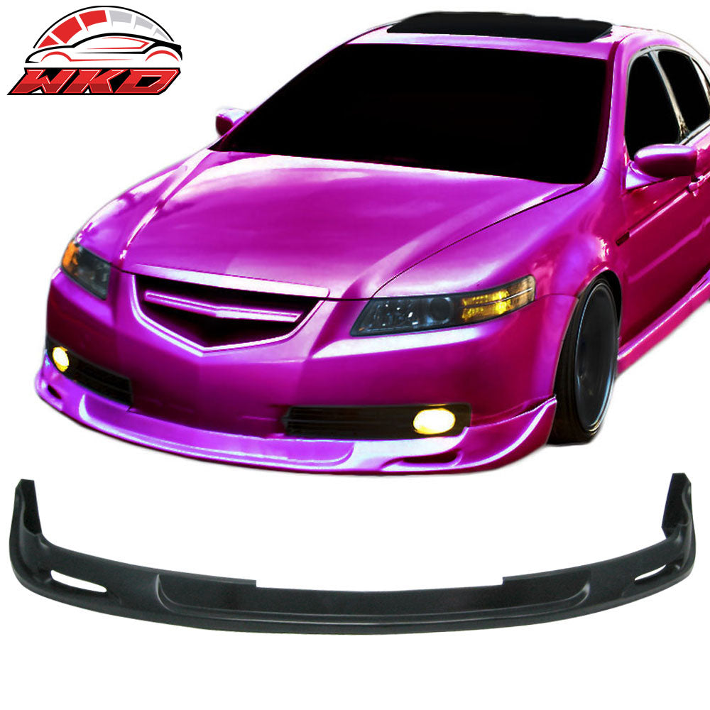 Fits 04-06 Acura TL Mugen Style Front Bumper Lip Spoiler Unpainted Black PU