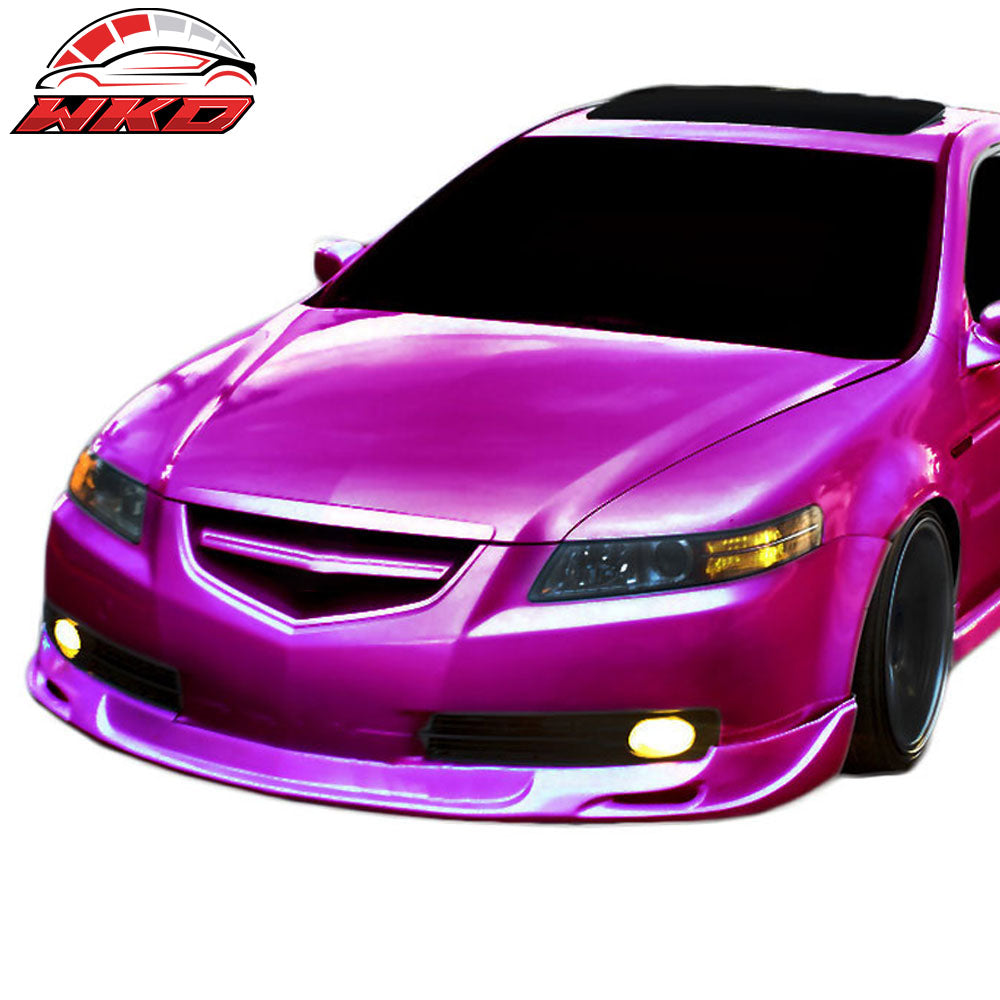 Fits 04-06 Acura TL Mugen Style Front Bumper Lip Spoiler Unpainted Black PU