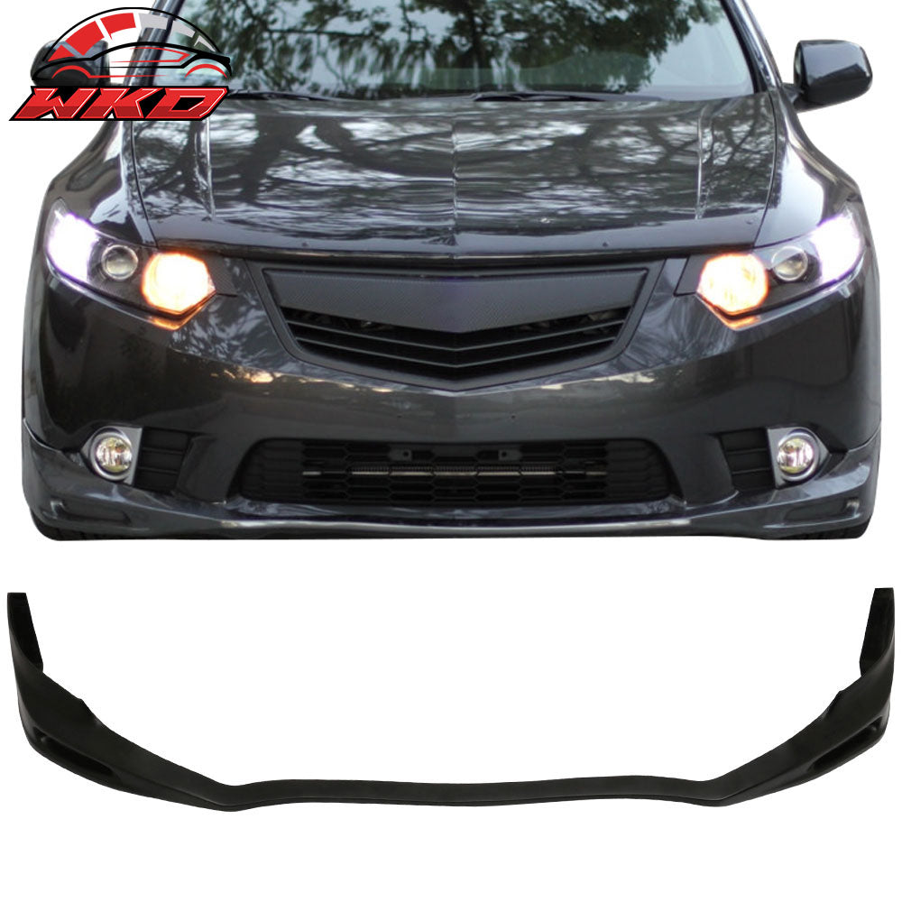 Fits 11-14 Acura TSX Unpainted Black Front Lower Bumper Lip Spoiler Bodykit PU