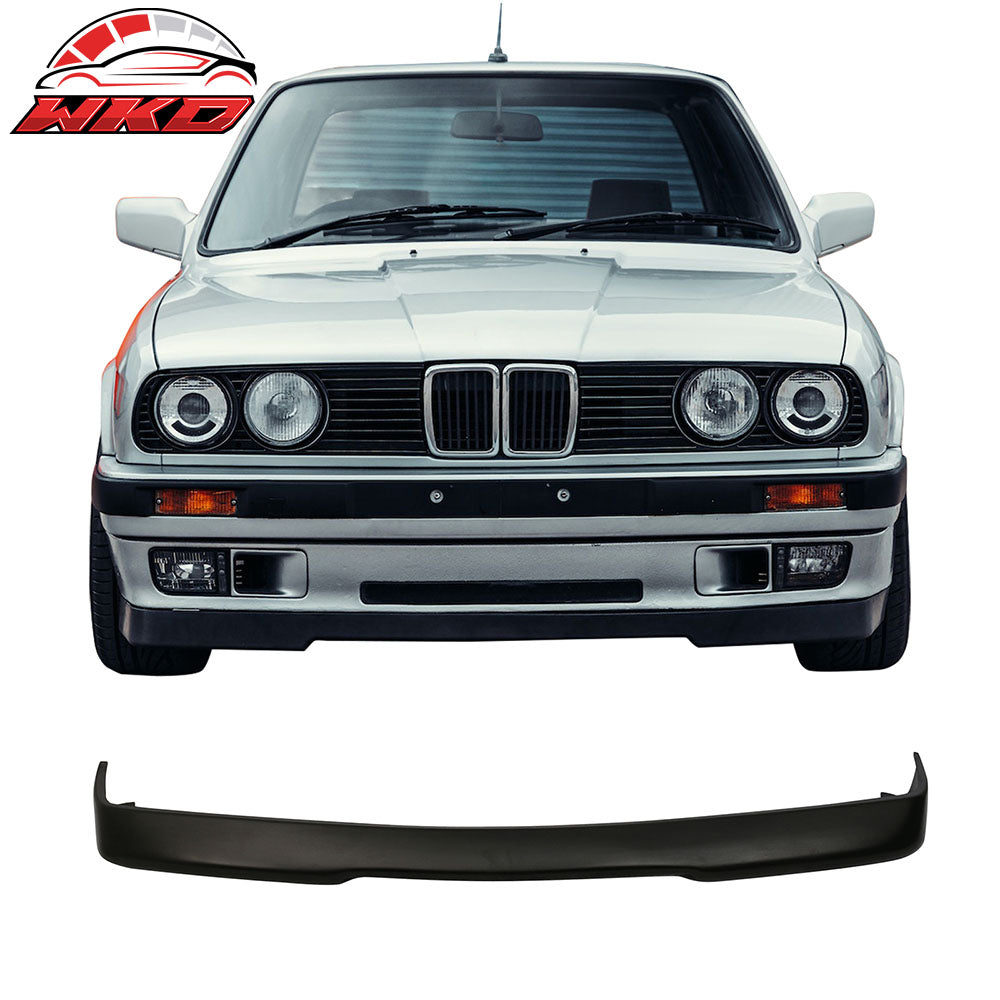 Fits 84-92 BMW E30 3-Series RG Style Front Bumper Lip Spoiler Unpainted - PU