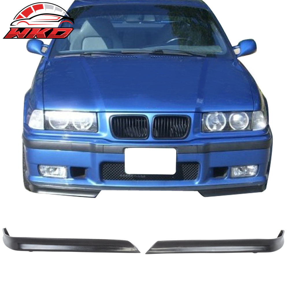 Fits 94-99 BMW E36 M3 Front Bumper Lip PU Unpainted Chin Spoiler Splitters Pair
