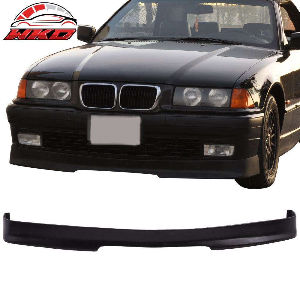 Fits 92-98 BMW E36 3-Series Front Bumper Lip Spoiler IKON Style Unpainted PU