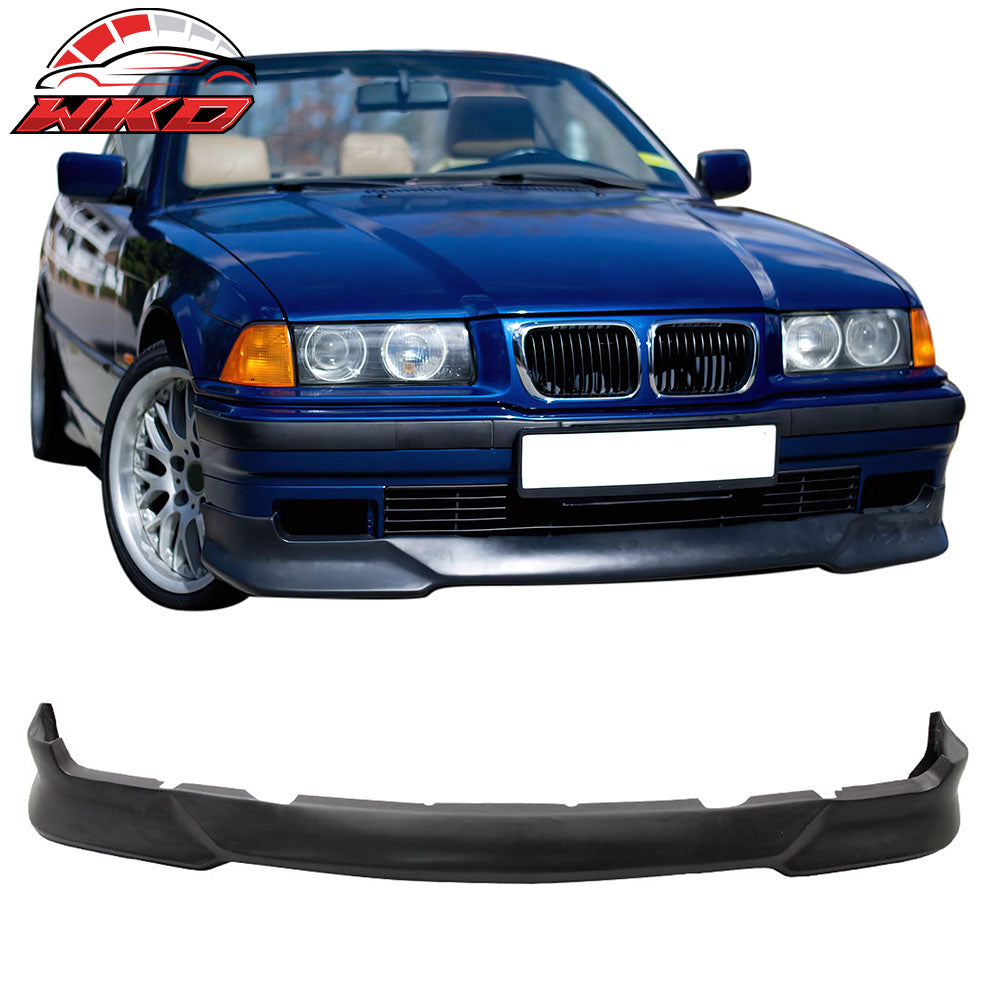 Fits 92-98 BMW E36 3 Series M Sport Front Bumper Lip Spoiler Unpainted - PU
