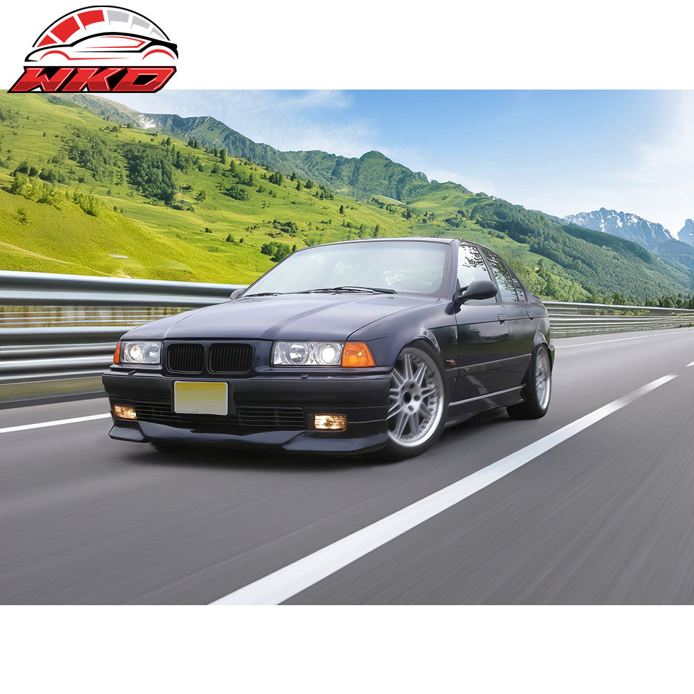 Fits 92-98 BMW E36 3 Series M Sport Front Bumper Lip Spoiler Unpainted - PU